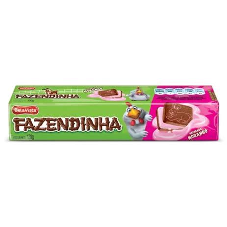 Biscoito Recheado Fazendinha Chocolate e Morango 130g - Bela Vista Menor preço em Biscoito Recheado Fazendinha Chocolate e Morango 130g - Bela Vista