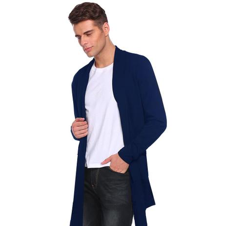 Blazer Cardigan Longo Masculino Casaco Estiloso Fashion Slim Fitness - Jaqueta Masculina - Magazine Luiza