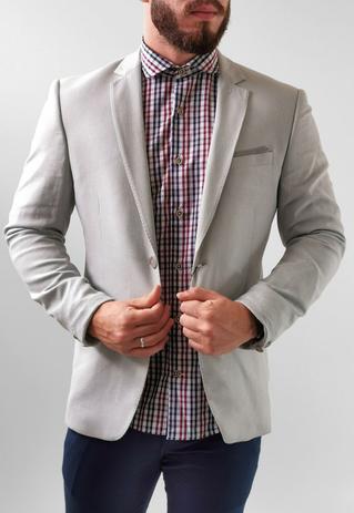 blazer casual cinza