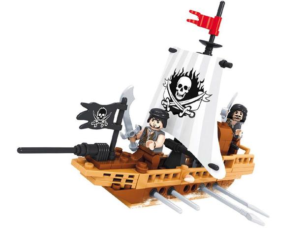 Bloco de Montar 100 Peças Piratas Navio de Batalha - Xalingo