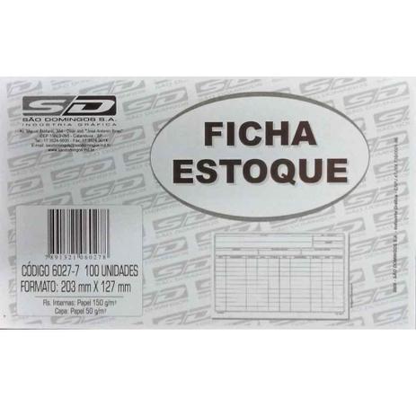 BLOCO - FICHA ESTOQUE - CONTROLE DE ESTOQUE - 5x8 - 203x127mm - 100 FOLHAS - SAO DOMINGOS 6027.8 Menor preço em BLOCO - FICHA ESTOQUE - CONTROLE DE ESTOQUE - 5x8 - 203x127mm - 100 FOLHAS - SAO DOMINGOS 6027.8