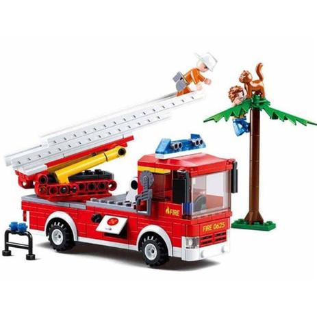 Blocos Caminhão De Bombeiro Com Escada 269 Peças - BR822 - Multikids Menor preço em Blocos Caminhão De Bombeiro Com Escada 269 Peças - BR822 - Multikids
