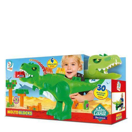 Blocos de montar 30 pecas dino jurassico baby land - cardoso unica Menor preço em Blocos de montar 30 pecas dino jurassico baby land - cardoso unica