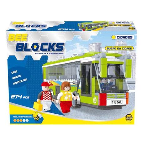 Blocos De Montar Busao Da Cidade Bee Blocks 274 Pecas - Bee - Bee me toys Menor preço em Blocos De Montar Busao Da Cidade Bee Blocks 274 Pecas - Bee - Bee me toys