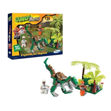 Blocos de Montar Dino Saga Raptor 126 Peças - Xalingo Menor preço em Blocos de Montar Dino Saga Raptor 126 Peças - Xalingo