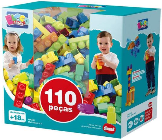 Blocos De Montar E Encaixar 110 Peças Brinquedo Educativo - Dismat Menor preço em Blocos De Montar E Encaixar 110 Peças Brinquedo Educativo - Dismat