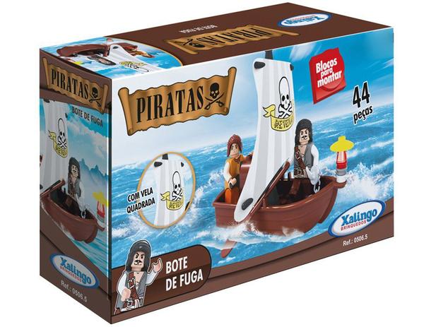 Blocos De Montar Piratas Bote De Fuga 44 Peças - Xalingo Menor preço em Blocos De Montar Piratas Bote De Fuga 44 Peças - Xalingo