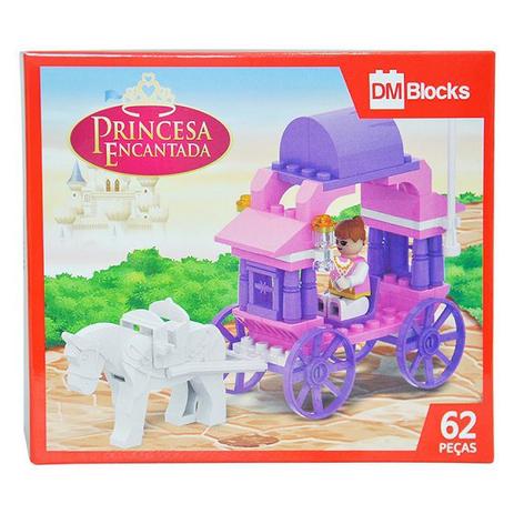 Blocos De Montar Princesa Encantada com 62 Peças - Dm toys Menor preço em Blocos De Montar Princesa Encantada com 62 Peças - Dm toys
