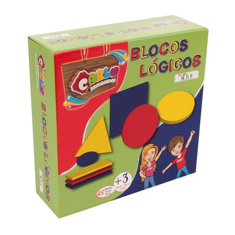 Blocos Lógicos Mdf 48 Peças Cx De - Carlu Menor preço em Blocos Lógicos Mdf 48 Peças Cx De - Carlu