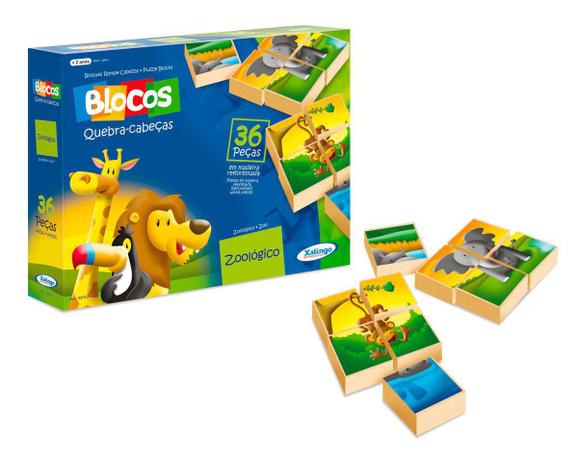 Blocos Pedagógicos - Quebra-cabeça Zoológico - Xalingo Menor preço em Blocos Pedagógicos - Quebra-cabeça Zoológico - Xalingo