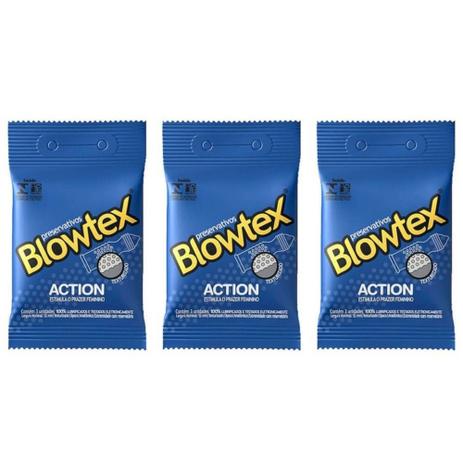 Blowtex Preservativo Premium Action C/3 (Kit C/03) Menor preço em Blowtex Preservativo Premium Action C/3 (Kit C/03)