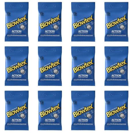 Blowtex Preservativo Premium Action C/3 (Kit C/12) Menor preço em Blowtex Preservativo Premium Action C/3 (Kit C/12)