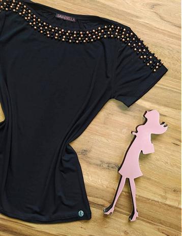 blusa bordada preta