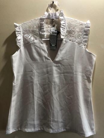 blusa branca renda