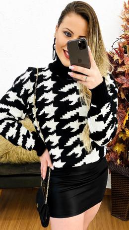 cardigan feminino xadrez