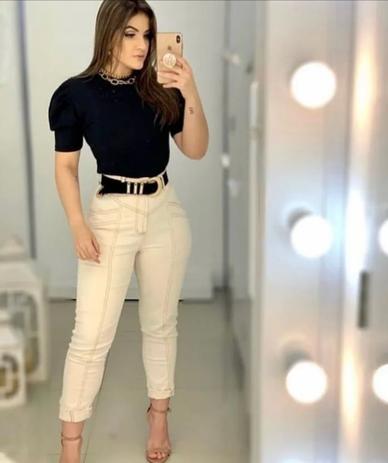 Blusa feminina canelada manga bufante Clearance