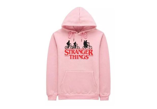 stranger things pink moletom com capuz