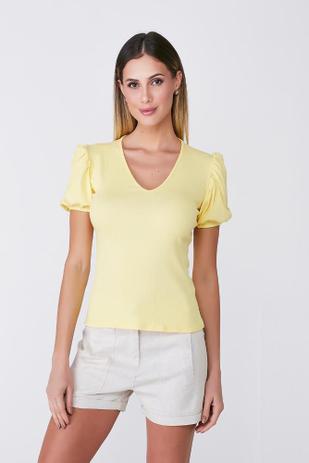 blusa amarela manga bufante
