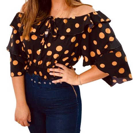 blusa ciganinha cropped manga longa