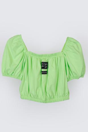blusa ciganinha neon