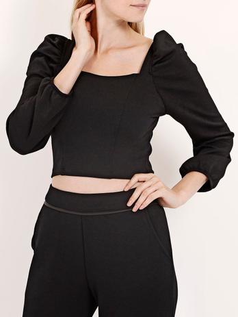 blusa manga longa crepe
