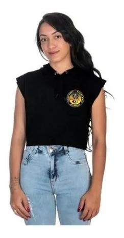 girls black cropped moletom com capuz