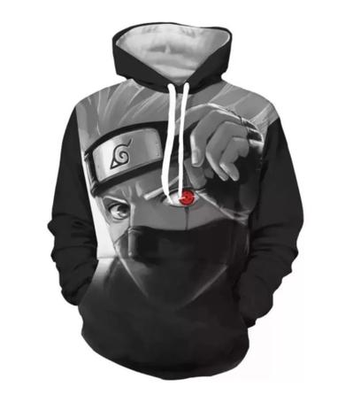 Blusa De Frio Agasalho Moletom Kakashi Naruto Akatsuki Casaco Preto Tamanho XG - M.A.L Store - Fábrica Menor preço em Blusa De Frio Agasalho Moletom Kakashi Naruto Akatsuki Casaco Preto Tamanho XG - M.A.L Store - Fábrica