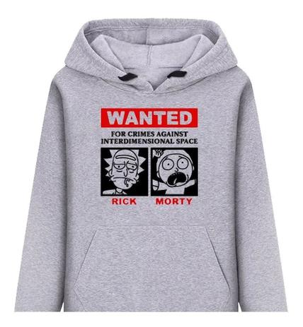 grey rick and morty moletom com capuz