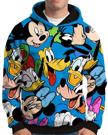 blusa capuz estampada