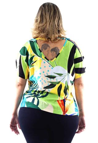 blusa estampada manga curta