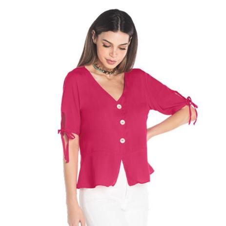 blusa com botão na frente feminina