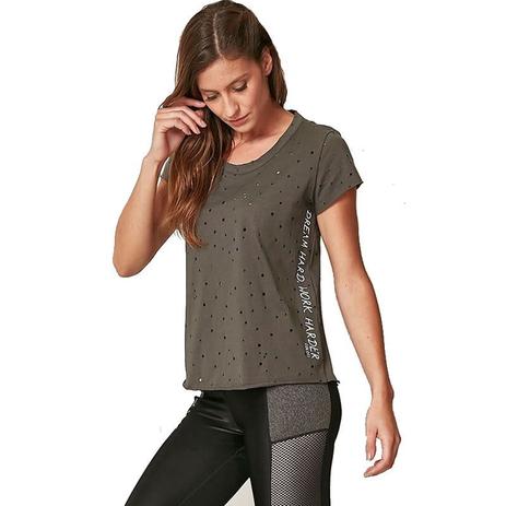 Blusa Feminina Com Estampa Lateral Rock Fitness Colcci Menor preço em Blusa Feminina Com Estampa Lateral Rock Fitness Colcci
