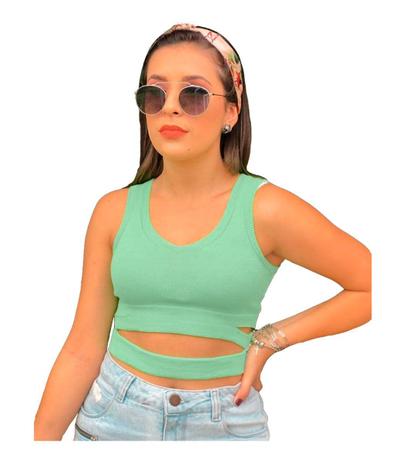 cropped modal com camisa