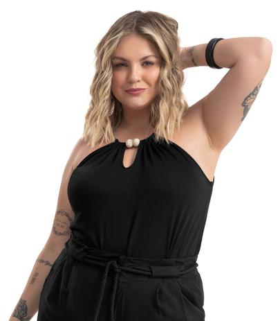 blusa plus size decotada