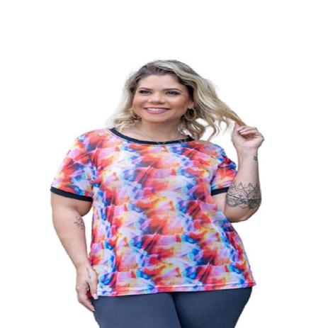 blusas plus size manga curta