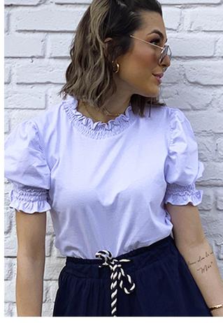 blusa branca manga bufante