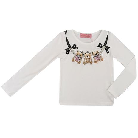 Blusa Infantil Cotton Colar Ursos - Pituchinhus Menor preço em Blusa Infantil Cotton Colar Ursos - Pituchinhus