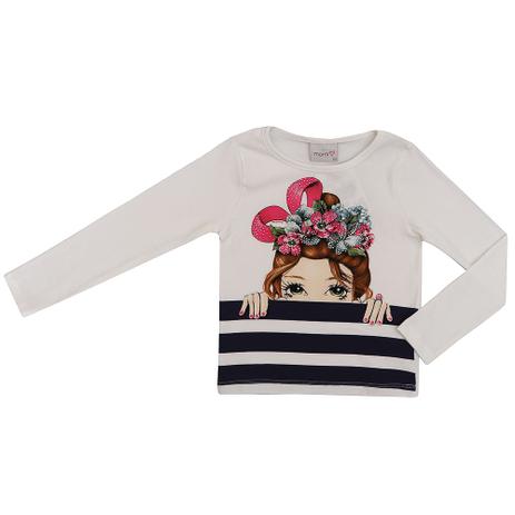 Blusa Infantil Momi Manga Longa Boneca com Flores Menor preço em Blusa Infantil Momi Manga Longa Boneca com Flores