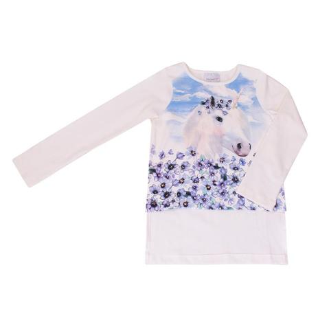 Blusa Infantil Momi Unicornio Florido Manga Longa Menor preço em Blusa Infantil Momi Unicornio Florido Manga Longa