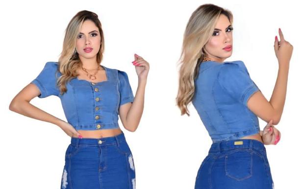 blusa cropped manga princesa
