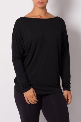 Blusa Manga Comprida Feminina Detalhe Tiras Nas Costas Orbis Orbis Fitness Blusas Femininas Magazine Luiza