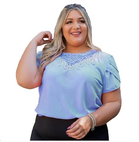 blusas de manga curta plus size
