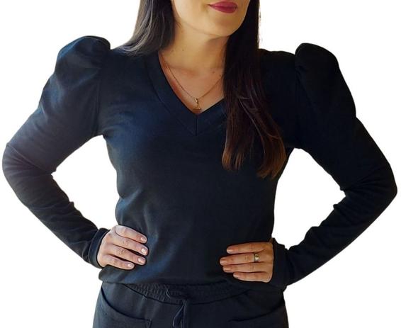 blusa manga longa manga bufante