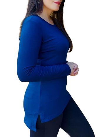 blusa manga longa alongada