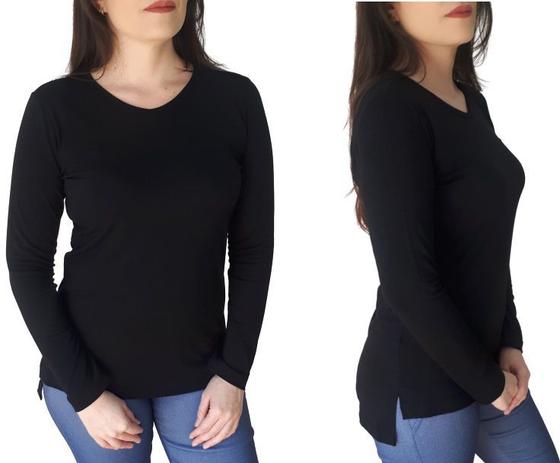 blusa manga longa alongada