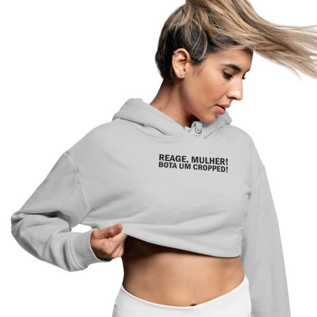 womens white cropped zip up moletom com capuz