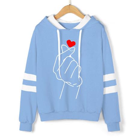 blue and pink moletom com capuz