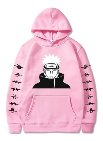 naruto pink moletom com capuz