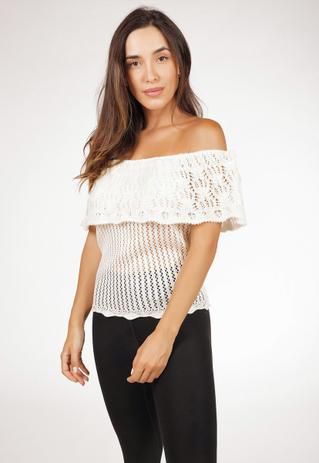 blusa de tricot ombro a ombro