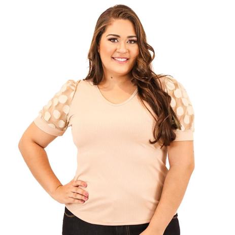 blusa plus size tule